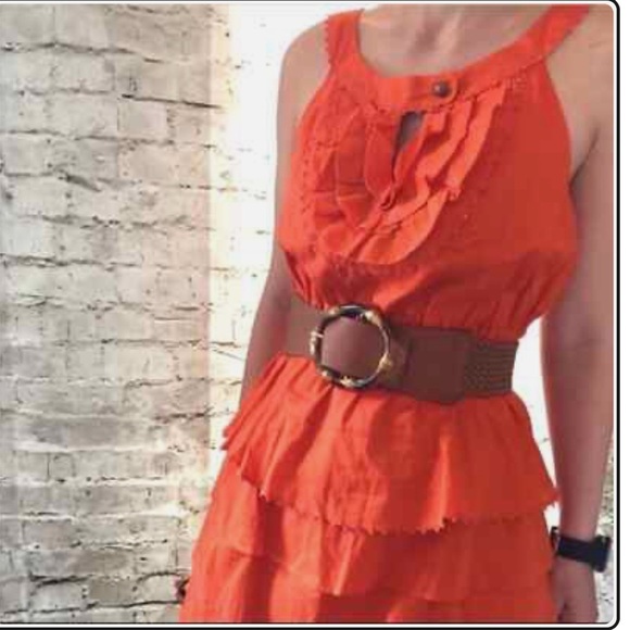 Anthropologie Maeve Terasina Orange Dress - Picture 1 of 7